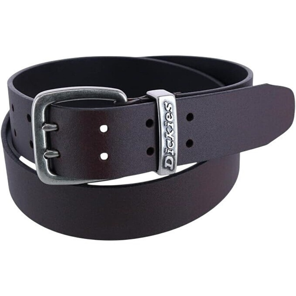 Dickies Mens 1.49" Wide Two Prong Casual Leather Belt Brown 2X (46-48 Waist)